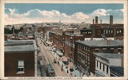 General View of Merrimac Street, Looking West Haverhill, MA Postcard Postcard Postcard