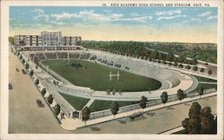 Erie Academy High School and Stadium Pennsylvania Postcard Postcard Postcard