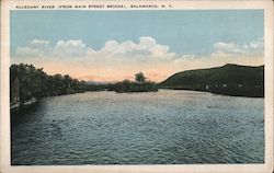 Allegany River (from Main Street Bridge) Salamanca, NY Postcard Postcard Postcard