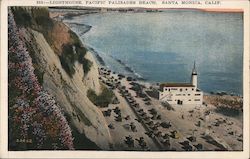 Lighthouse, Pacific Palisades Beach Santa Monica, CA Postcard Postcard Postcard