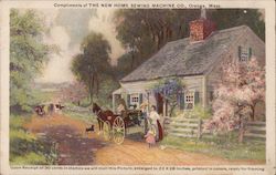 Horse and Buggy Delivers a New Sewing Machine Postcard