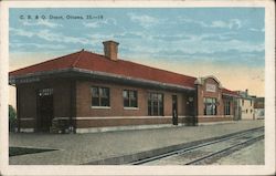 C.B. & Q. Depot Ottawa, IL Postcard Postcard Postcard