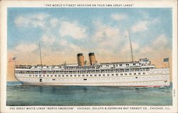 The Great White Liner "North American" Postcard
