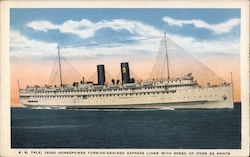 S.S. Yale, 12000 Horsepower Turbine-engined Express Liner with Speed of Over 22 Knots Steamers Postcard Postcard Postcard