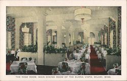 The Rose Room, Main Dining Room of Buena Vista Postcard
