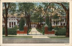 Entrance to the Campus of the Georgia State College for Women Milledgeville, GA Postcard Postcard Postcard