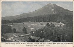 Grazing Farm on the West Side of Grandfather Mountain North Carolina Postcard Postcard Postcard