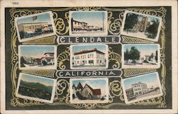 Views of Glendale California Postcard Postcard Postcard