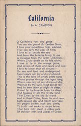 "California" by A. Cameron Postcard