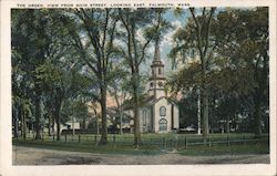 The Green, View From Main Street, Looking East Falmouth, MA Postcard Postcard Postcard