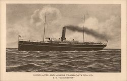 S.S. Gloucester, Merchants & Miners Transportation Company Boston, MA Postcard Postcard Postcard