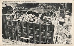 Wreck of Kane's Furniture Store - Great New England Hurricane 1938 Postcard