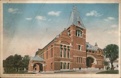 Town Hall Milton, MA Postcard Postcard Postcard