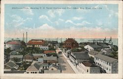 Bird's-eye View, showing U.S. Naval Station and Post Office Key West, FL Postcard Postcard Postcard