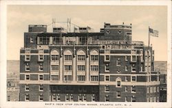 Ship's Deck Atop Colton Manor Hotel Postcard