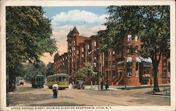 Upper Genesee Street, Showing Olbiston Apartments Utica, NY Postcard Postcard Postcard