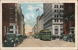 Broadway, Looking North from Olive Street Postcard