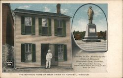 Boyhood Home of Mark Twain and Monument Hannibal, MO Postcard Postcard Postcard