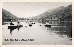 Boating, Blue Lakes Postcard