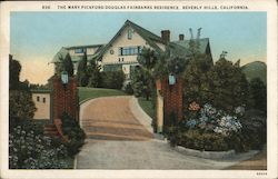 Mary Pickford, Douglas Fairbanks Residence Postcard