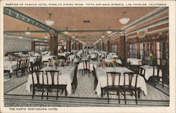Portion of Famous Hotel, Rosslyn Dining Room, Fifth and Main Streets Los Angeles, CA Postcard Postcard Postcard