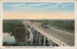 Causeway Over Yolo Basin Between Sacramento and Postcard