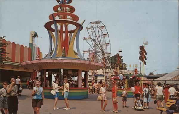 Midway Scene - Palisades Amusement Park New Jersey
