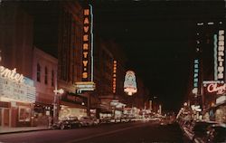 Main Street at Night Postcard