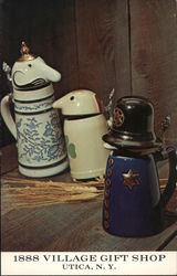 Beer Steins Conversing - 1888 Village Gift Shop Postcard