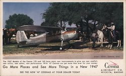 Cessna 120 and 140,, Flying L Ranch Bandera, TX Postcard Postcard Postcard