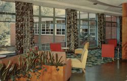 Lobby, Kellogg Center for Continuing Education, Michigan State College Postcard