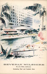 Swimming Pool and Sundeck Area, Beverly Wilshire Hotel Postcard
