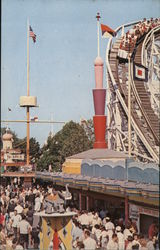 Cyclone Roller Coaster, Palisades Amusement Park Postcard