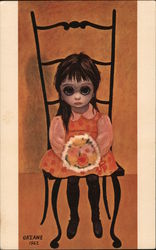 Waiting for Grandmother by Walter Keane Postcard