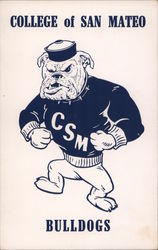 College of San Mateo Bulldogs Postcard