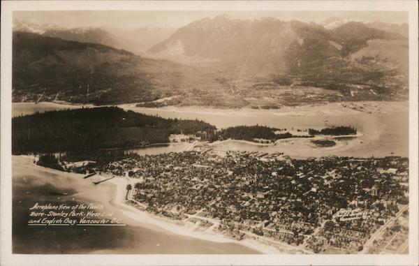 Air View of the North Shore-Stanley Park-West End and English Bay Vancouver BC Canada