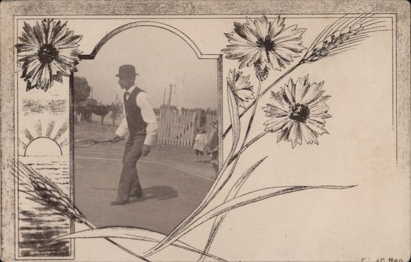 Man Playing Tennis Vignettes