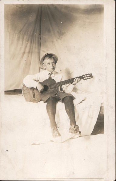 Boy Playing Guitar Music