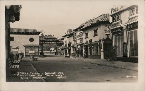 Street Scene, Ginling Way, Chinatown on Broadway Los Angeles California