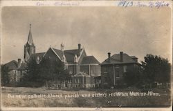 The new catholic church parish and sister's residence Postcard