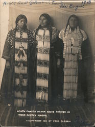 North Dakota Indian Maids Attired in their Costly FInery Postcard