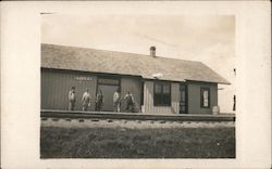 Paint Crew, Stiles Railroad Depot Minnesota Lindquist Photo Postcard Postcard Postcard