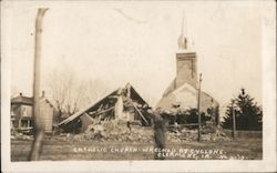 Catholic Church wrcked by cyclone Postcard