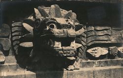 Animal Carving, Aztec Temple Postcard