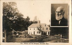 John Greenleaf Whittier and Birthplace Postcard