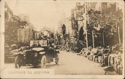 Car Driving Through Ruins Postcard