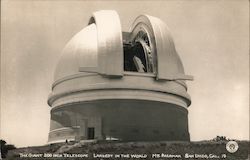 The Giant 200 Inch Telescope Largest In The World Mt. Palomar Postcard