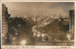 Vista Parcial a Noite São Paulo, Brazil Postcard Postcard Postcard