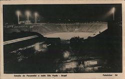 Estadio da Pacaembú a noite Postcard