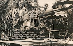 Tropical Lanai - Enclosed in delicately wrought iron-work, tinkling fountain, excotic plants and flowers, Old Hearst Ran Pleasan Postcard